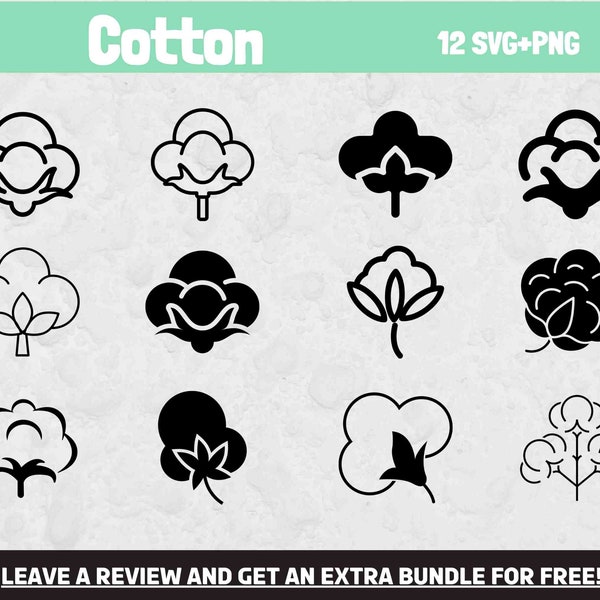 Cotton SVG, SVG Files for Cricut, Cotton Silhouette Svg, Cotton Ball SVG, Cotton Plant Svg, Cutting File, Instant Download, Southern Svg