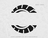 Split Tire Monogram SVG, Mud Tire Monogram, Truck Name Frame, Farm Monogram, Offroad Monogram Cut file, Cricut SVG