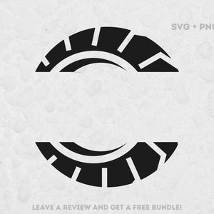 Tire Monogram Svg, Split Monogram, Tire Monogram Cut File, SVG Files for Cricut, Monogram Cut File, Farm Cut File, Mud Tire Monogram