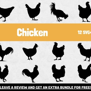 Chicken Svg, Svg Files for Cricut, Chicken Silhouettes, Chicken Clipart, Chicken PNG, Chicken Vector, Chicken Design SVG, Chicken Cut Files