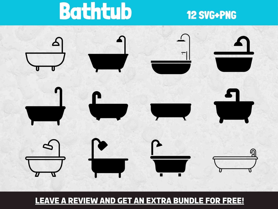 Bathtub SVG, Svg Files for Cricut, Bathroom SVG, Bathroom Clipart, Bath ...