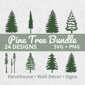 Rustic Tree Svg Pine Tree SVG Bundle, Tree SVG Files, Forest Silhouette SVG, Rustic ...