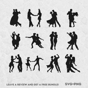 Pacchetto Svg coppia danzante, file di taglio coppia, file SVG per Cricut, sagome di coppia, vettore di danza, coppie Svg, matrimonio Svg, danza SVG