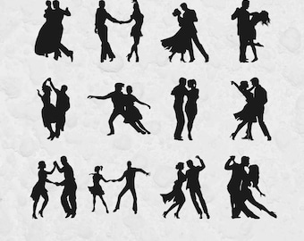 Dancing Couple Svg Bundle, Couple Cut File, SVG Files for Cricut, Couple Silhouettes, Dance Vector, Couples Svg, Wedding Svg, Dance SVG