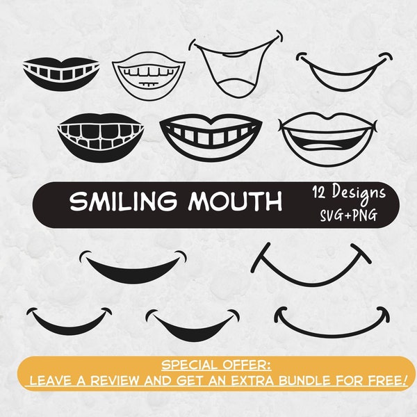 Smile SVG, Svg files for Cricut, Smile Clipart, Mouth SVG, Smiling Mouth, Cartoon Clipart, Face Clipart, Smiling, Smiles, Cartoon SVG