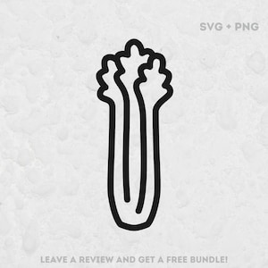 Céleri SVG, Fichiers SVG pour Cricut, Légumes SVG, Céleri Clipart, Verts SVG, Céleri PNG, Fichiers coupés, Céleri Contour, Végétarien Svg