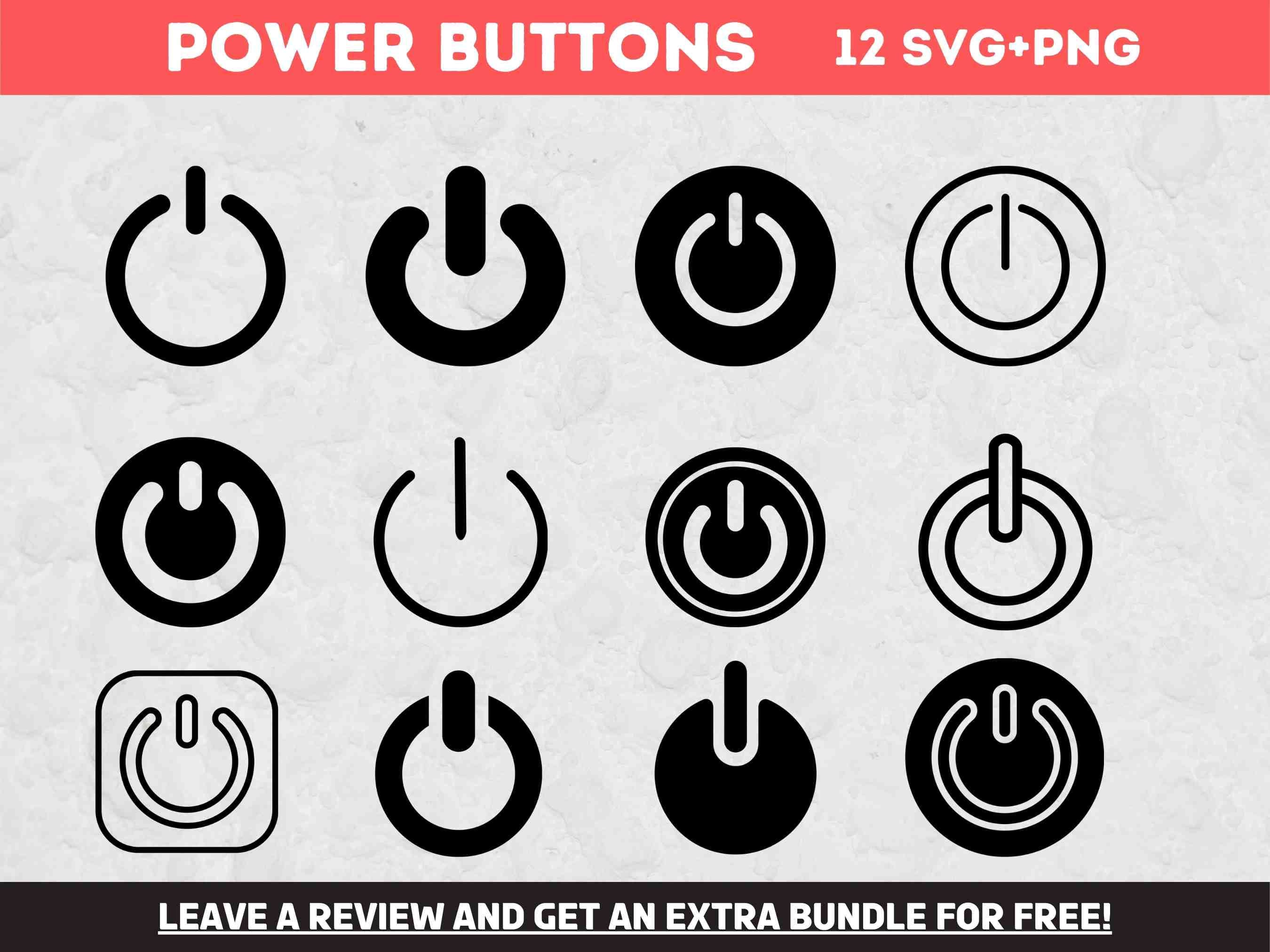 Power Button SVG, Svg Files for Cricut, Power Clipart, Power Icon ...