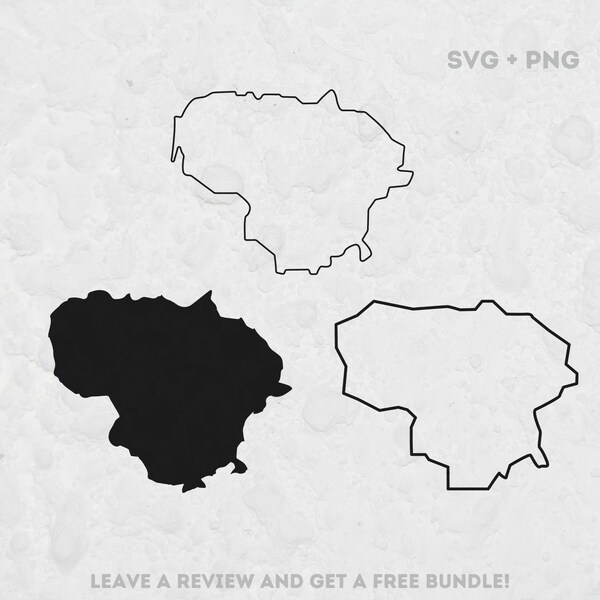 Lithuania Svg Europe Outline Map Svg - Etsy
