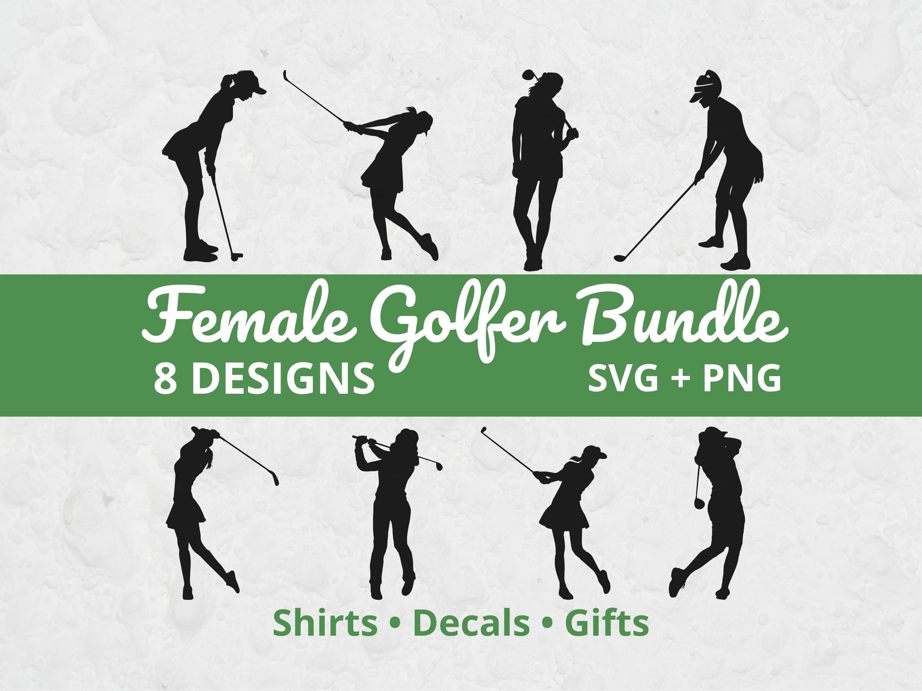 Golf Player SVG Bundle, Female Golfer SVG, Golf Silhouette Svg, Golf ...