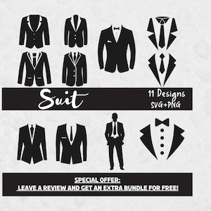 Paquete svg de traje, archivos svg para Cricut, archivo de corte de traje, trajes svg, silueta de traje, imágenes prediseñadas de paperdoll, traje de boda svg, moda masculina