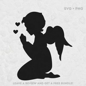Praying Angel SVG, SVG Files for Cricut, Pray Svg, Angel Clipart, Christmas SVG, Kids Clipart, Nursery Clipart, Angel Cut File, Praying Svg
