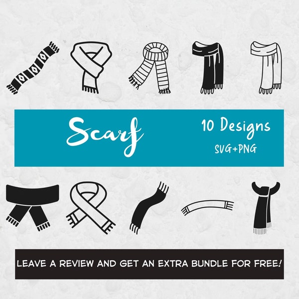 Scarf Svg Bundle, Svg Files for Cricut, Scarf Clipart, Winter Wear Svg, Cricut SVG, Paper doll Clipart, Clothes Clipart, Fashion SVG