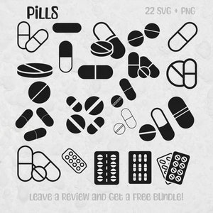 Pills Svg Bundle, SVG Files for Cricut, Medicine Clipart, Pill Svg, Hospital SVG, Doctor Clipart, Nurse Clipart, Pill PNG, Pill Cut File