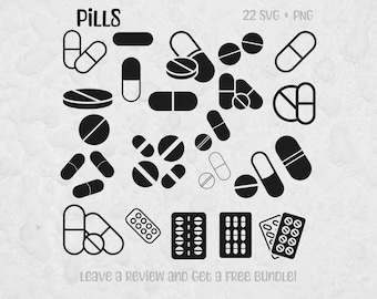 Pills Svg Bundle, SVG Files for Cricut, Medicine Clipart, Pill Svg, Hospital SVG, Doctor Clipart, Nurse Clipart, Pill PNG, Pill Cut File