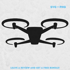 Puede incluir: Silueta negra de un dron con cuatro hélices. El dron está mirando hacia abajo con las hélices girando.