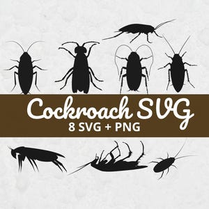 Cockroach Svg, Svg Files for Cricut, Insect Svg, Roach svg, Silhouette SVG, Bug svg, Insect clipart, Cut Files, Cockroach Vectors