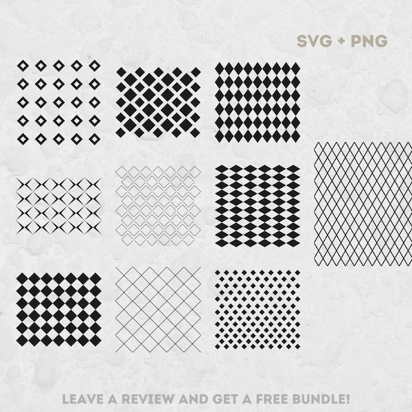 Diamond Pattern Svg Bundle, Fichiers SVG pour Cricut, Formes géométriques SVG, Modèles de diamant, Diamond SVG, Pattern Svg, Diamond Png, Design Svg