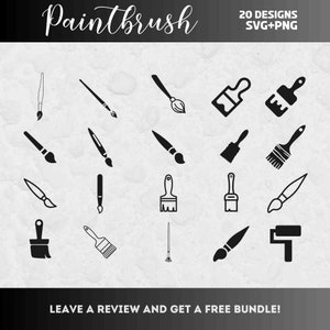 Paint Brush SVG File vector Images Clipart painting SVG Image Painter  Silhouette Eps, Png ,dxf clip Art Paint Brush Logo 