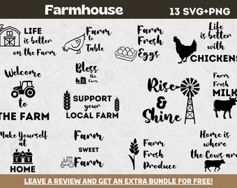 Farmhouse Quotes SVG Bundle, SVG Files for Cricut, Farmhouse Quotet, Farm Svg, Farm Cut File, Farmer Svg, Farmer Quotes, Life at the Farm