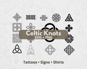 Celtic Knot SVG Bundle, Irish Knot Clipart, Viking Symbol, Tattoo Design, Nautical Rope SVG, Celtic Cut Files for Cricut, Instant Download