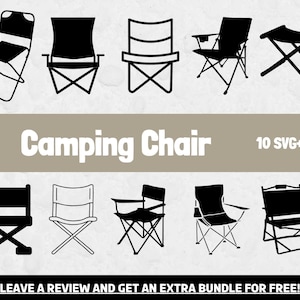 Paquete SVG de silla de camping, archivos SVG para Cricut, imágenes prediseñadas de camping, svg de camping, muebles SVG, imágenes prediseñadas del hogar, svg de campamento, imágenes prediseñadas al aire libre