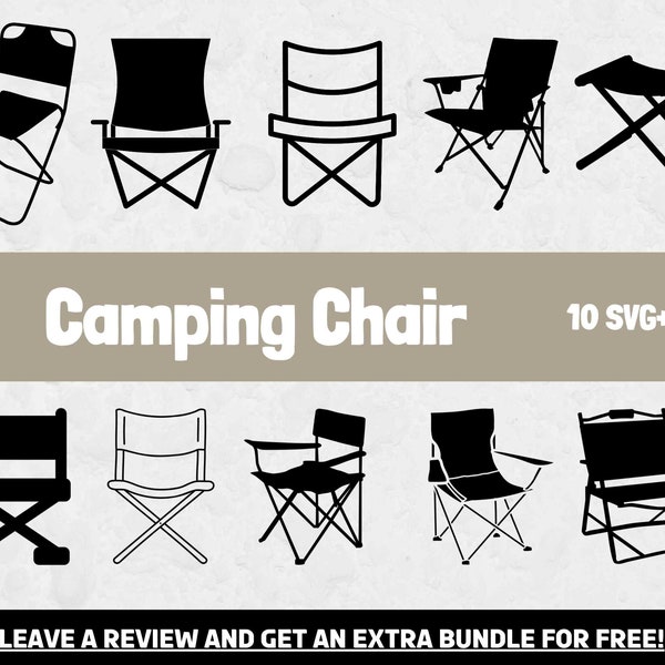 Camping Chair Svg Bundle, SVG Files for Cricut, Camping Clipart, Camping Svg, Furniture SVG, Home Clipart, Camp svg, Outdoors Clipart