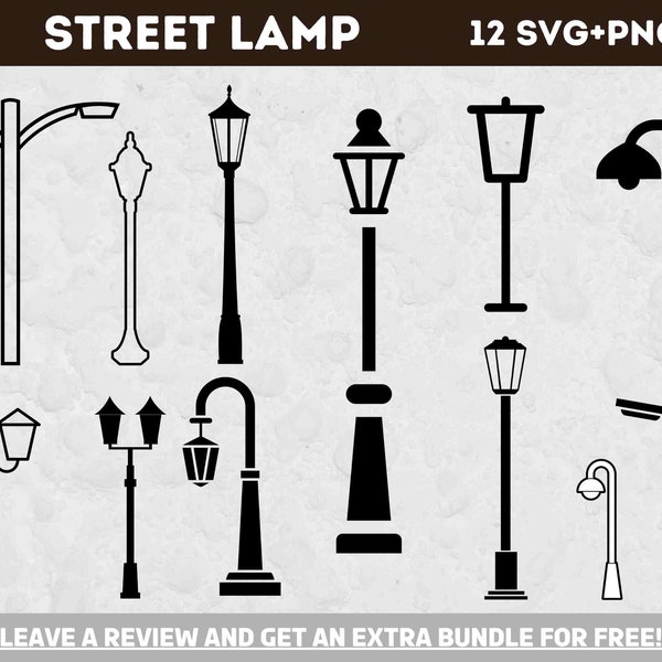 Street Lamp SVG, Svg files for Cricut, Light Svg, Light Silhouette, Lamp Cut File, Street Light Svg, Lamp PNG, Lamp Clipart, Lamp Silhouette