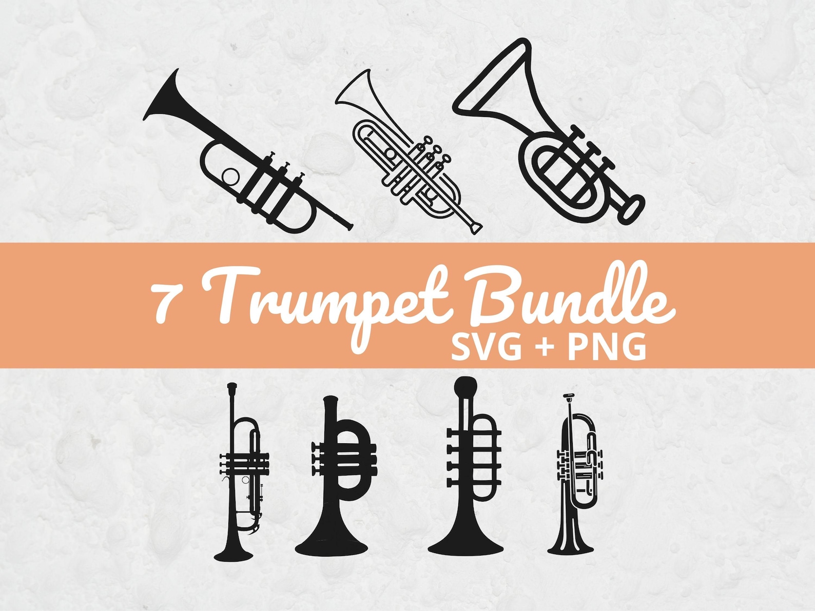 Trumpet SVG Bundle, Trumpet Silhouette SVG for Cricut, Jazz Trumpet PNG ...