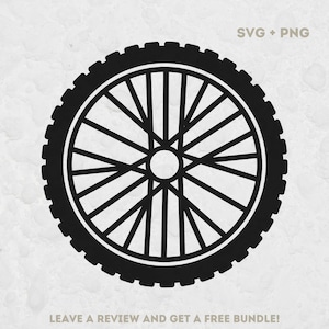 Dirt Bike Svg, File SVG per Cricut, Taglia file, File di taglio ruota, Pneumatico per bici da cross, Clipart per bici da sporco, Silhouette di pneumatici, Ruota in formato SVG, PNG per bici