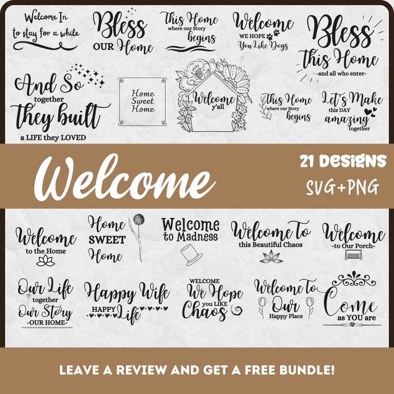 Welcome Svg Bundle, Svg Files for Cricut, Welcome Sign, Welcome Home ...