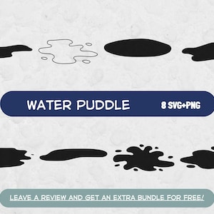 Water Puddle SVG Bundle, Water SVG, Svg files for Cricut, Water Cut Files, Water clipart, Water Puddle Vectors, Water Shapes, Water PNG