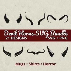Devil Horns Svg, Svg files for Cricut, Horns PNG, Horn SVG, Devil Horn Shapes, Mythical Clipart, Devil Clipart, Devil Svg, Horn Clipart