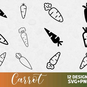 Carotte SVG, fichiers SVG pour Cricut, vecteur de carotte, fichier coupé carotte, clipart carotte, légume SVG, ferme, Svg végétarien, image clipart jardin