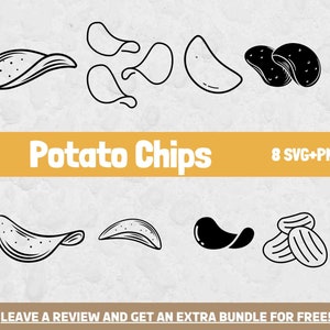 Patatas fritas SVG, Archivos SVG para Cricut, Potato Svg, Snack Clipart, Chips Clipart, Snack Svg, Cricut Svg, Snack Lover, Snacks caseros