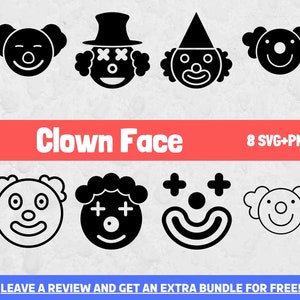 Cara de payaso Svg Png, Archivos SVG para Cricut, Payaso PNG, Circo Svg, Payaso Svg, Entertainer Svg, Circus Clipart, Payaso Clipart, Niños Clipart