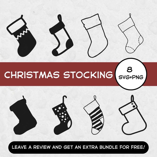 Christmas Stocking Svg, SVG Files for Cricut, Christmas SVG, Christmas Vector, Christmas Stockings, Christmas Clipart Image, Stocking SVG