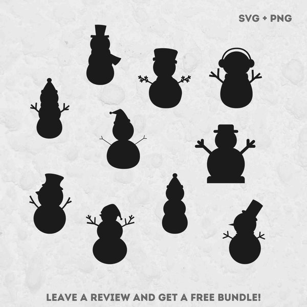 Christmas Snowman Svg Bundle, Svg Files for Cricut, Snowman Silhouette, Christmas Silhouette, Snowman Clipart, Christmas Cut File, Xmas SVG
