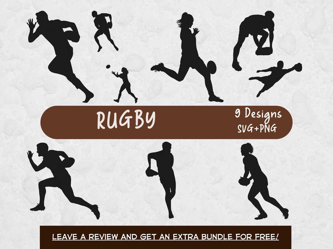 Rugby Svg Bundle, Rugby Silhouette, Rugby Cut File, Rugby Clipart ...