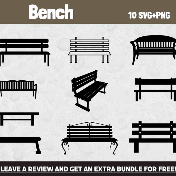 Bench Svg Bundle, Furniture Svg, SVG Files for Cricut, Outdoor Clipart, Home Clipart, Bench Clipart, Bench Cut File, Park SVG, Park Bench