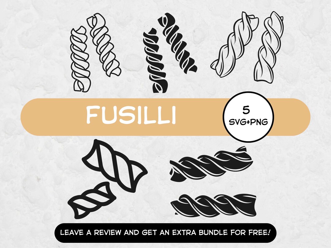 Pasta Svg File Fusilli SVG, SVG Files for Cricut, Pasta Clipart, Fusilli Clipart Image ...