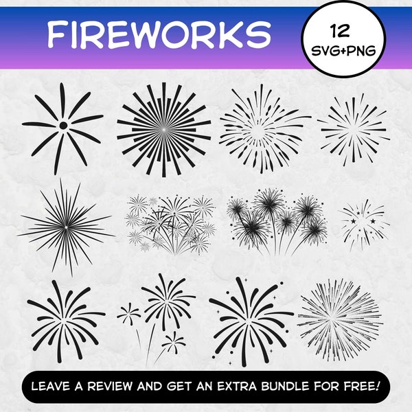 Fireworks Svg, Svg Files for Cricut, 4th of July Svg, Firework clipart, Cut Files, Birthday Clipart, Fireworks PNG