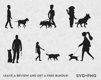 Dog Svg, Svg Files for Cricut, Walking the Dog, Dog Clipart, Walking Svg, Cricut Svg, Dog Lover Clipart, Dogs SVG, People Solhouettes