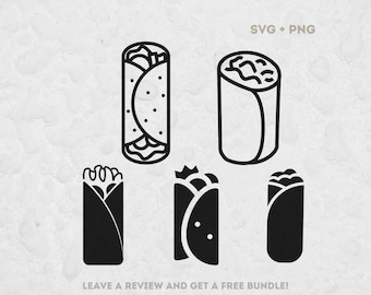 Burrito SVG Bundle, SVG Files for Cricut, Fast food Svg, Junk food, Tex Mex Clipart, Burrito Cut File, Burrito Clipart, Burrito Silhouette