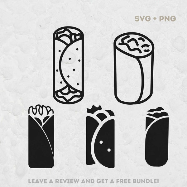 Burrito SVG Bundle, SVG Files for Cricut, Fast food Svg, Junk food, Tex Mex Clipart, Burrito Cut File, Burrito Clipart, Burrito Silhouette