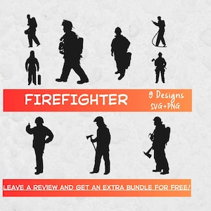 Firefighter Svg Bundle, SVG Files for Cricut, Firefighter Silhouette SVG, Cut Files, Fire Dept SVG, Profession Svg Png, Instant Download