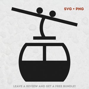ケーブルカー SVG PNG カット ファイル、Cricut 用 SVG ファイル、スキー リゾート SVG、冬のクリップアート、旅行 SVG、ウィンター リゾート、ダウンヒル スキー、冬の時期