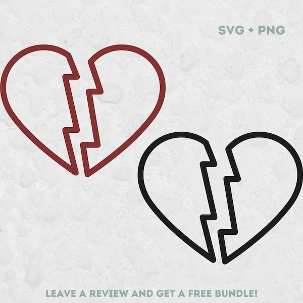 Broken Heart Svg, Svg Files for Cricut, Heart Clipart, Heart Outline SVG, Heartbreak SVG, Heart Shape SVG, Sorrow Svg, Sad Svg, Lost Love