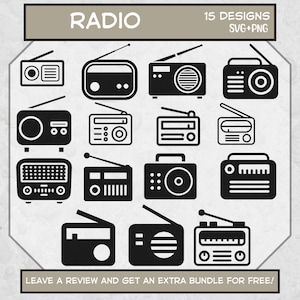 Rádio Vintage SVG, arquivos Svg para Cricut, Radio PNG, Música Svg, Radio Clipart, Vintage Clipart, Arquivo de corte de rádio, Vintage Radio Design SVG
