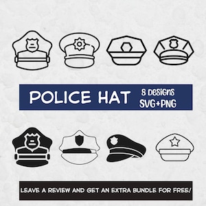Police Hat Svg, Svg files for Cricut, Police SVG, Police Hat Cut File, Police Clipart, Police Officer SVG, Police Cap Svg, Hat Clipart