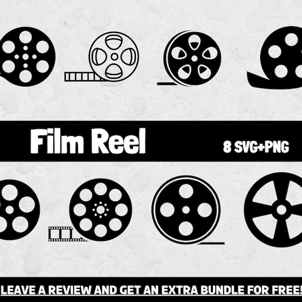 Film Reel SVG Bundle, SVG Files for Cricut, Movie clipart, Movie SVG, Movie Cut File, Cinema Svg, Movie Night Svg, Film Reel Png